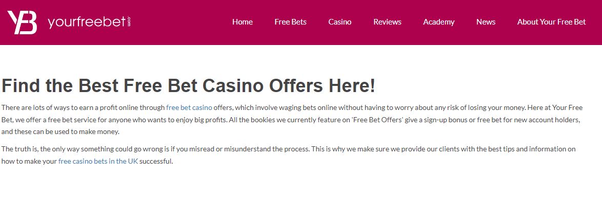 Free Bet Casinos are Risk Free